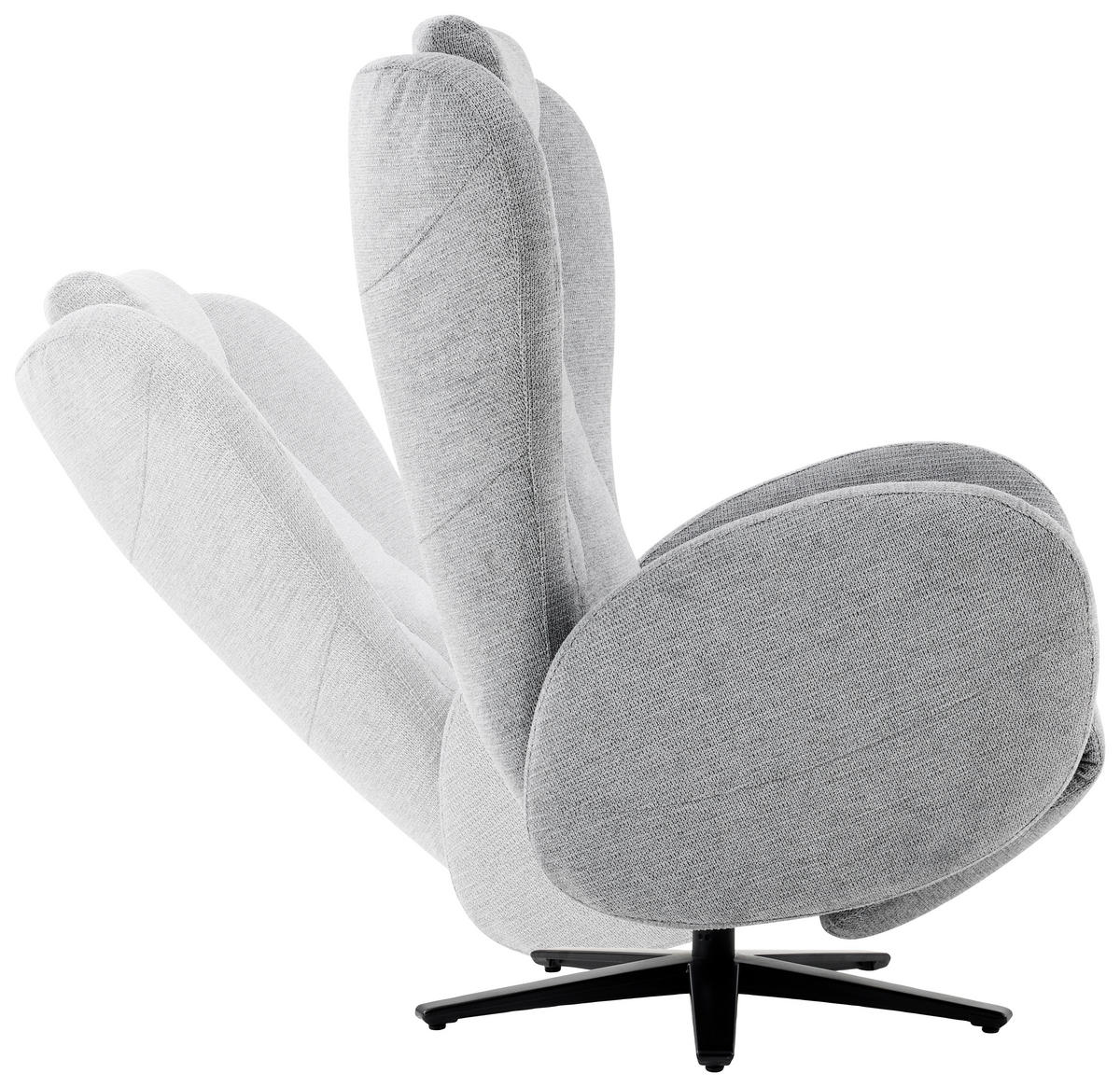 RELAXSESSEL Webstoff Relaxfunktion, Fußteilverstellung, Nackenkissen    - Schwarz/Grau, Design, Textil/Metall (77/109/89cm) - Stylife