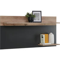 FALIPOLC 140/68/22 cm szürke, tölgyfa színű  - tölgyfa színű/szürke, Modern, faalapú anyag (140/68/22cm) - Hom`in