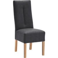 STUHL Lederlook Anthrazit, Eichefarben  - Eichefarben/Anthrazit, KONVENTIONELL, Holz/Textil (44/103/63cm) - Carryhome