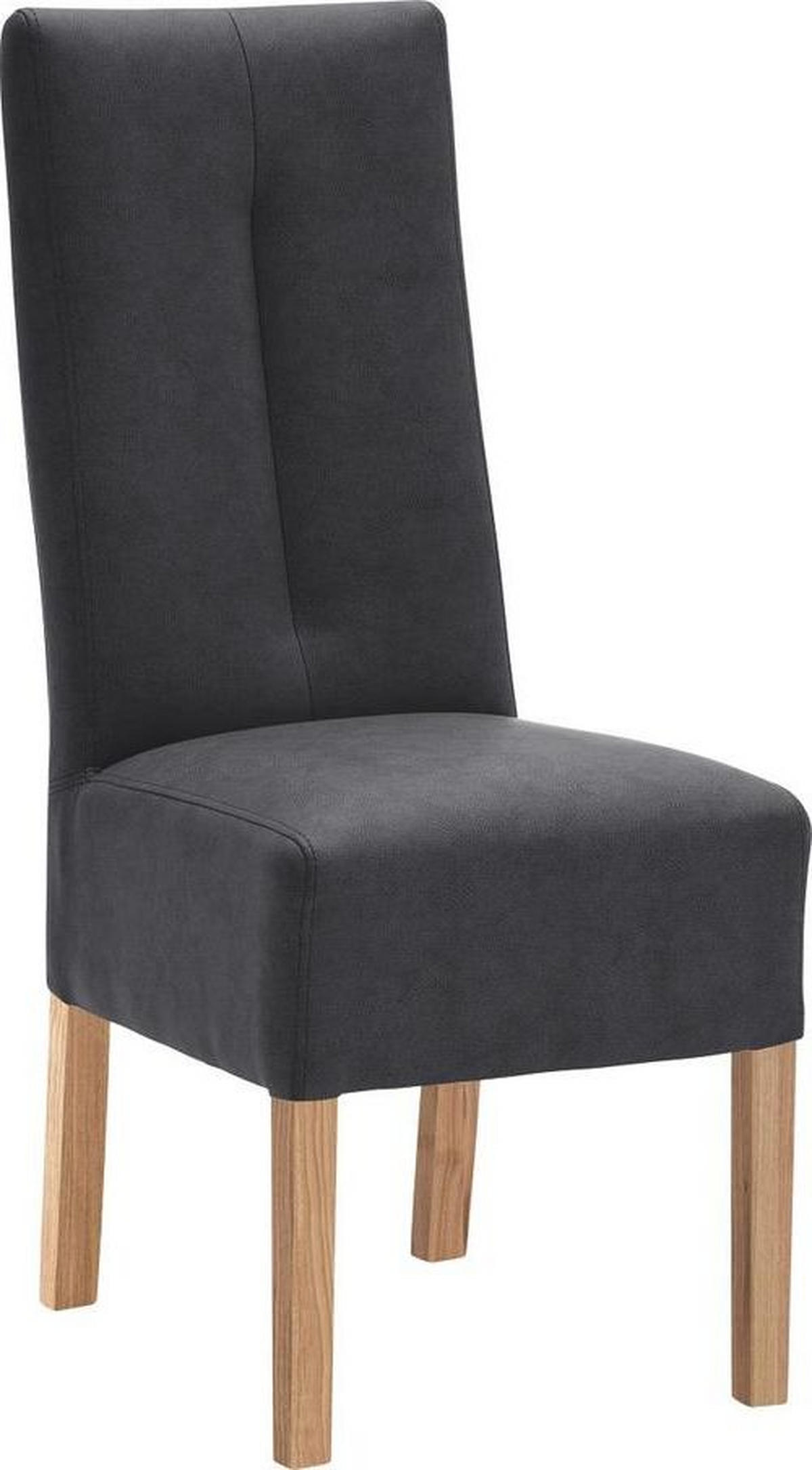 STUHL Lederlook Anthrazit, Eichefarben  - Eichefarben/Anthrazit, KONVENTIONELL, Holz/Textil (44/103/63cm) - Carryhome