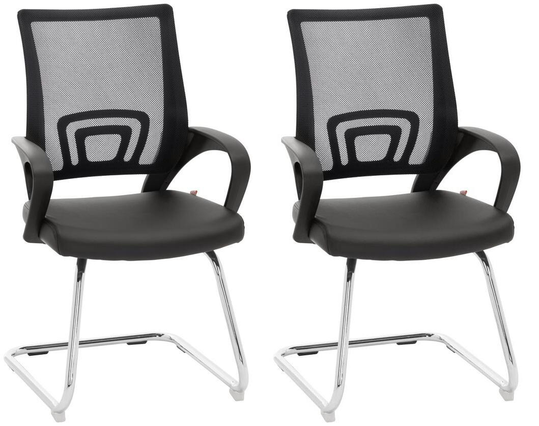 BESUCHERSTUHL Schwarz, Chromfarben  - Chromfarben/Schwarz, Design, Kunststoff/Textil (55/92/55cm) - MID.YOU