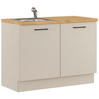 SPÜLENUNTERSCHRANK 120/91,8/58 cm  Hellgrau  - Eichefarben/Hellgrau, Basics, Holzwerkstoff/Metall (120/91,8/58cm) - Impuls