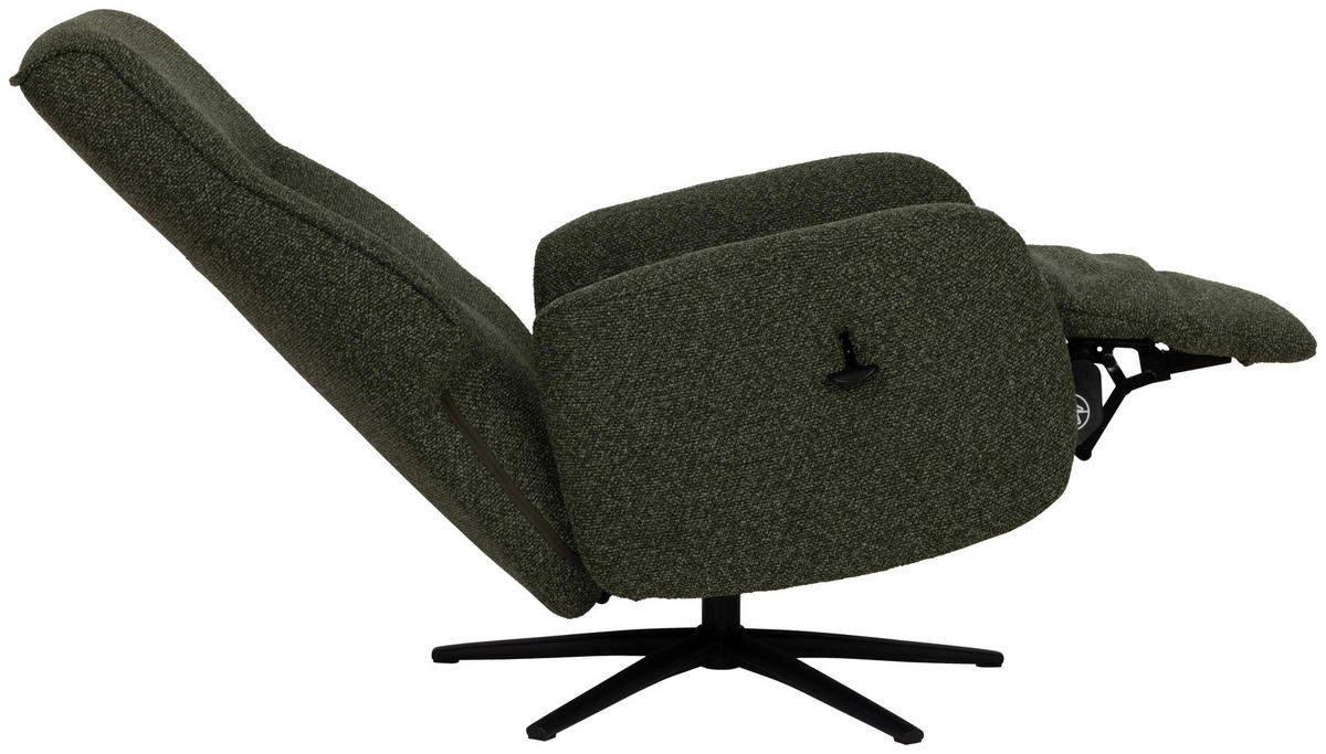 RELAXSESSEL Webstoff    - Dunkelgrün/Schwarz, Design, Holz/Textil (77/112/86cm) - Livetastic