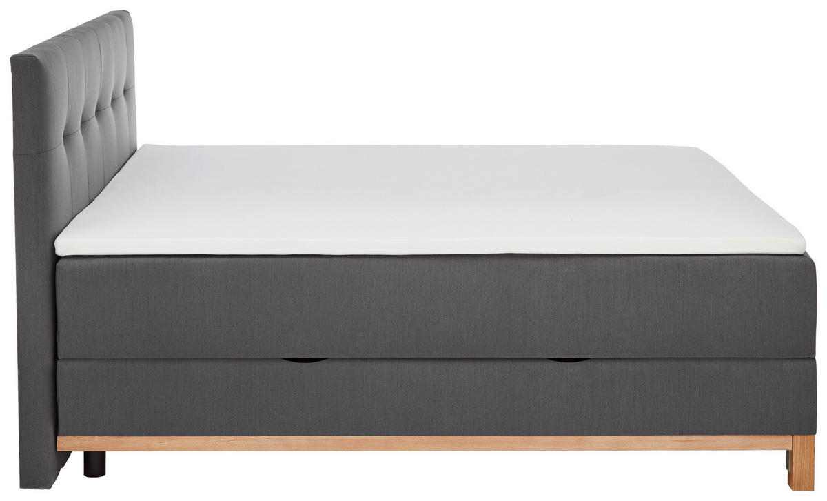 BOXBETT 180/200 cm  in Anthrazit  - Eichefarben/Anthrazit, MODERN, Holz/Textil (180/200cm) - Livetastic