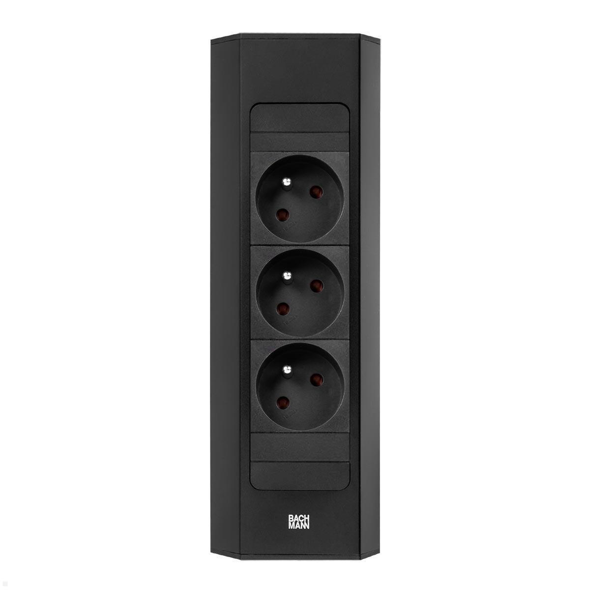 STECKDOSENELEMENT - Schwarz, Basics, Kunststoff (23,5/7,82/7,8cm) - HKT