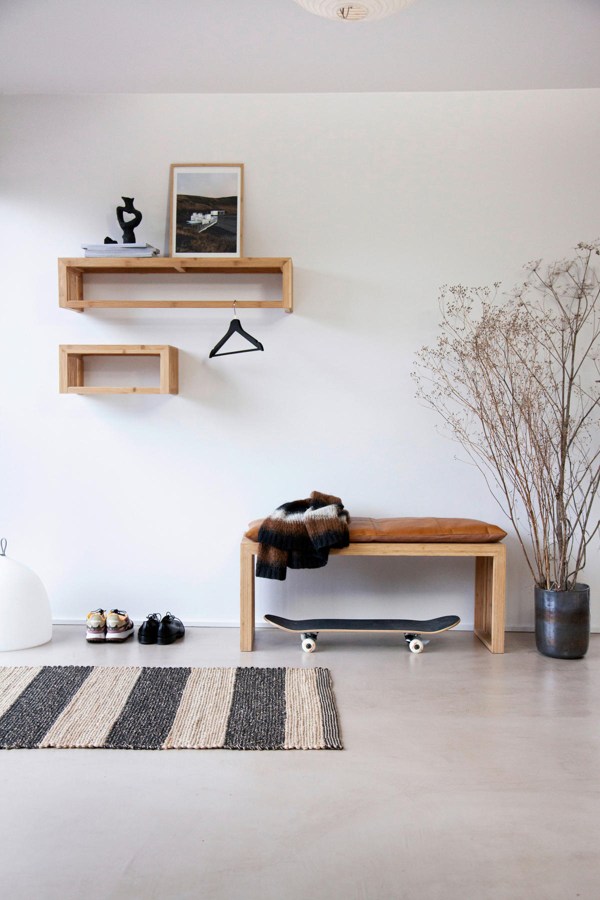 WANDGARDEROBE  in Bambus vollmassiv Naturfarben  - Naturfarben, Design, Holz (94,5/20/27cm) - MID.YOU