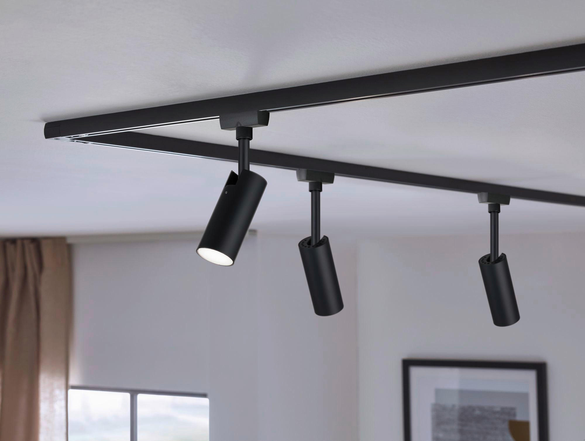 SCHIENENSYSTEM-STRAHLER Tubo 4,2/18,6/10,5 cm   - Schwarz, Design, Kunststoff/Metall (4,2/18,6/10,5cm) - Paulmann