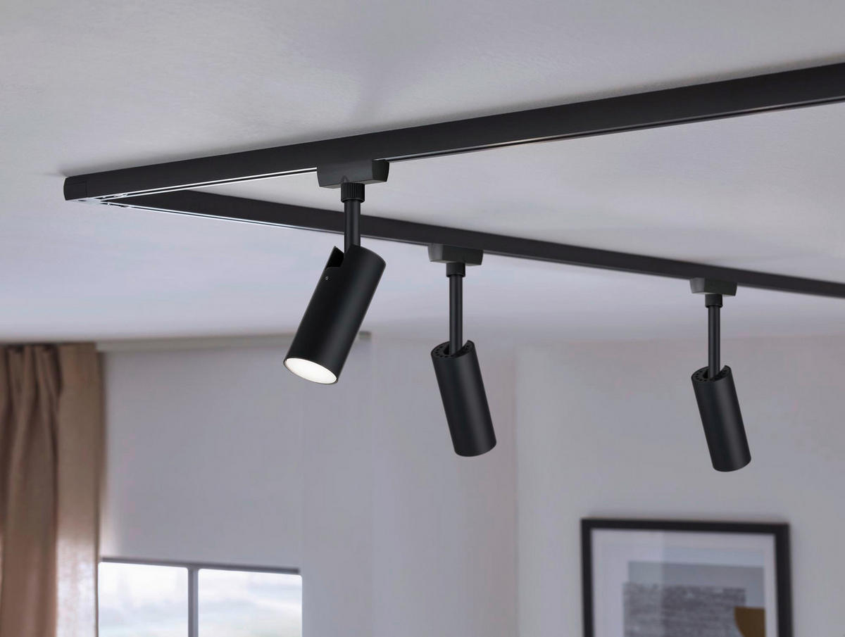 SCHIENENSYSTEM-STRAHLER Tubo 4,2/18,6/10,5 cm   - Schwarz, Design, Kunststoff/Metall (4,2/18,6/10,5cm) - Paulmann
