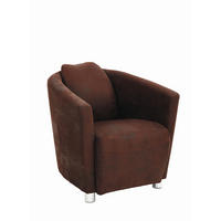 COCKTAILSESSEL Mikrofaser Braun    - Chromfarben/Braun, Design, Holzwerkstoff/Textil (72/72/85cm)