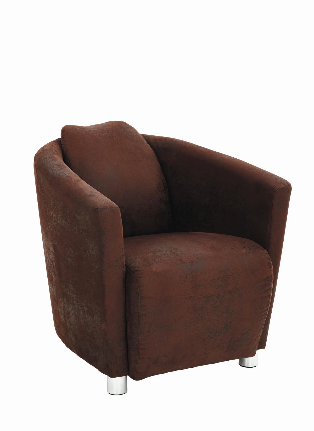 COCKTAILSESSEL Mikrofaser Braun    - Chromfarben/Braun, Design, Holzwerkstoff/Textil (72/72/85cm)