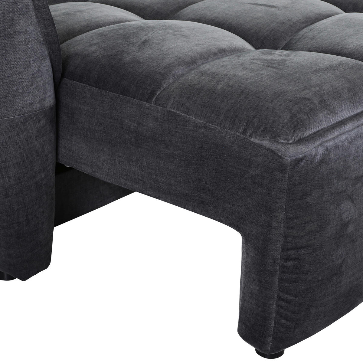 SCHLAFSOFA in Flachgewebe Dunkelgrau  - Dunkelgrau/Schwarz, Konventionell, Kunststoff/Textil (250/70/118cm) - MID.YOU