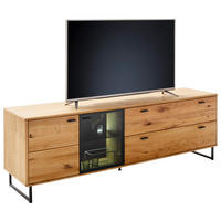 LOWBOARD  in 209/68/50 cm  - Wildeiche/Anthrazit, Design, Glas/Holz (209/68/50cm) - MID.YOU