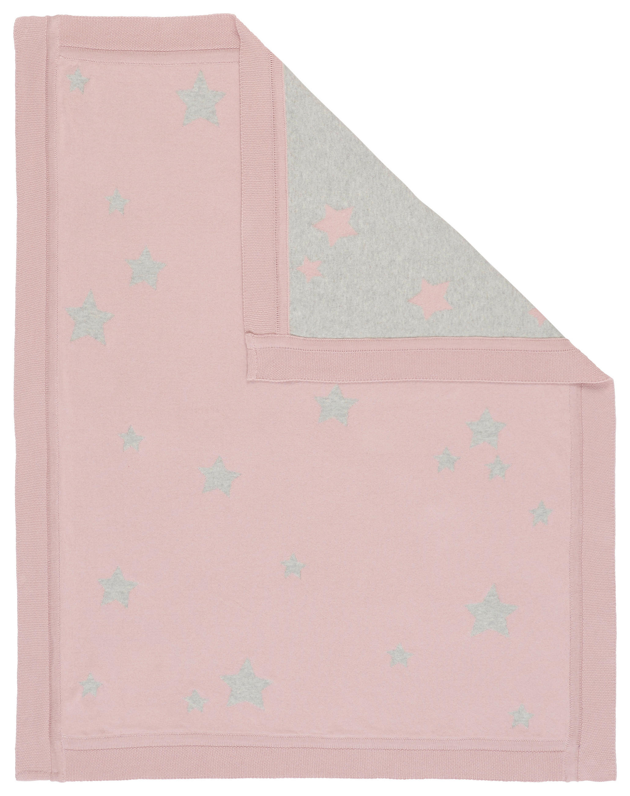 SCHMUSEDECKE Sterne  80/100 cm  - Rosa/Grau, Design, Textil (80/100cm) - Patinio