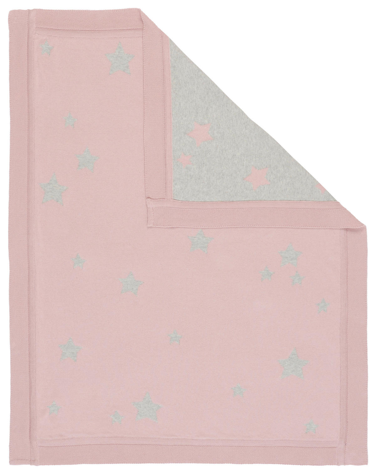SCHMUSEDECKE Sterne  80/100 cm  - Rosa/Grau, Design, Textil (80/100cm) - Patinio