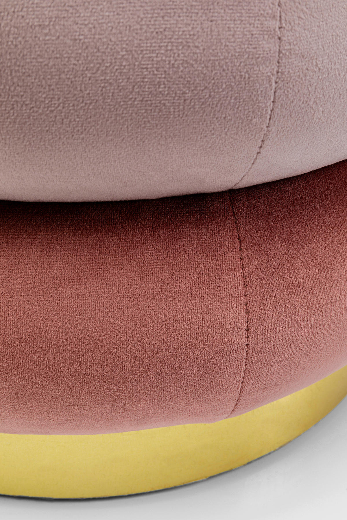 HOCKER Samt Creme, Rosa, Beige  - Beige/Creme, Trend, Textil/Metall (45/40/45cm) - Kare-Design