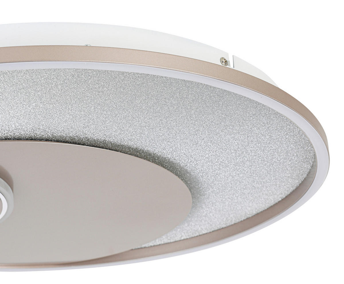 LED-DECKENLEUCHTE 50/5 cm  - Champagner/Silberfarben, Design, Kunststoff/Metall (50/5cm) - Novel