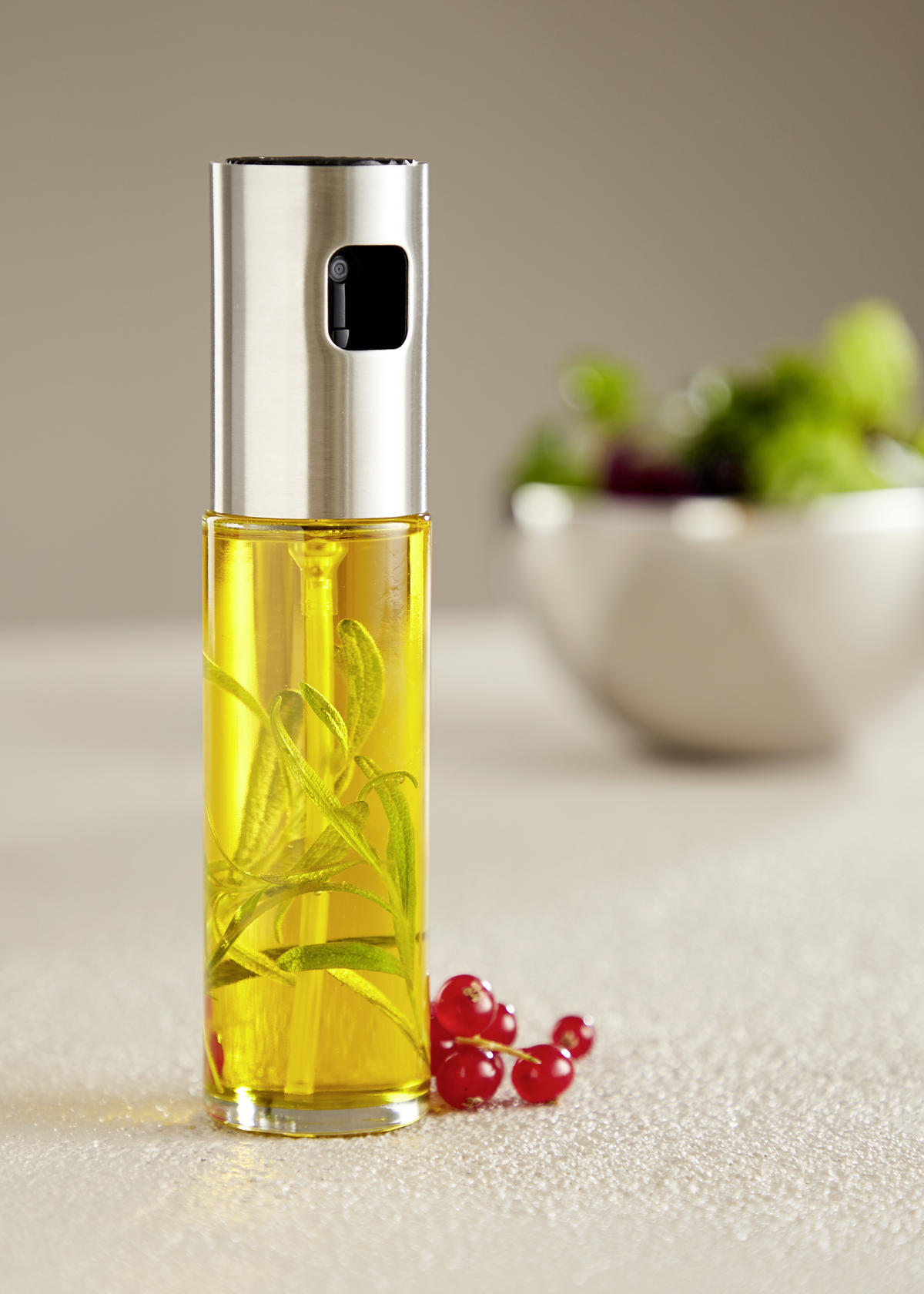 OLJA-/VINÄGERFLASKA - stålfärgad/transparent, Basics, metall/glas (17,5/4/4cm)