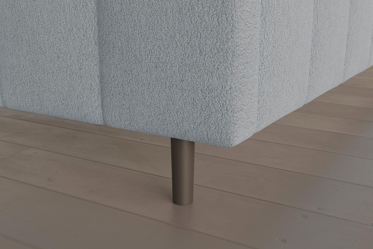 POLSTERBETT 140/200 cm  in Silberfarben  - Silberfarben/Schwarz, MODERN, Holz/Textil (140/200cm) - MID.YOU
