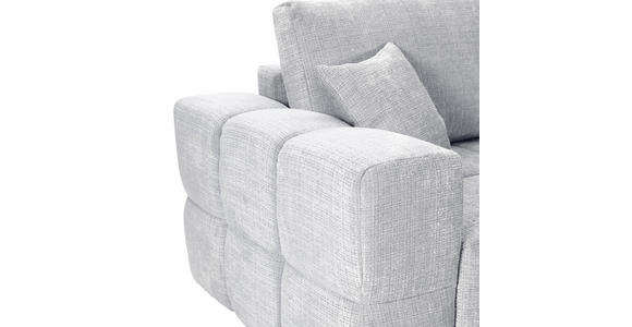 ECKSOFA Hellgrau Chenille  inkl. Zierkissen, Rückenkissen, Bettkasten, Schlaffunktion, Rücken echt, Liegefläche im Originalstoff  - Hellgrau/Schwarz, KONVENTIONELL, Kunststoff/Textil (283/180cm) - Carryhome