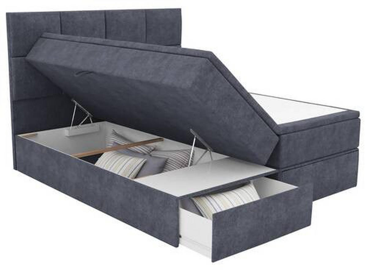 BOXBETT 140/200 cm  in Dunkelgrau  - Dunkelgrau/Schwarz, Konventionell, Kunststoff/Textil (140/200cm) - Boxxx