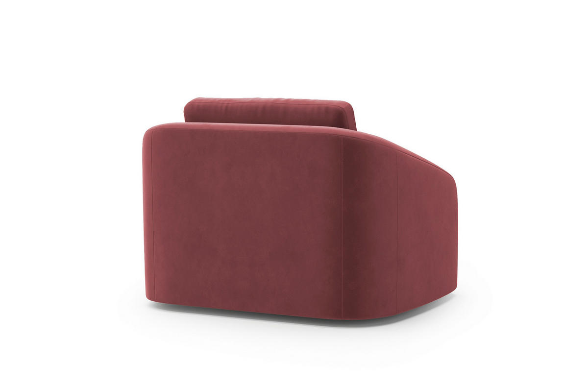 SESSEL in Samt Aubergine  - Aubergine/Schwarz, MODERN, Kunststoff/Textil (116/88/104cm) - Sit & More