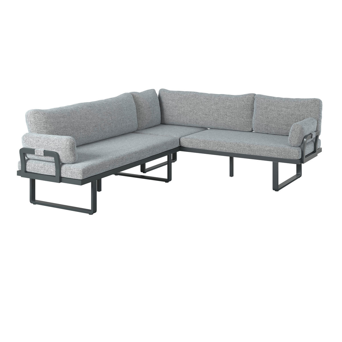 DINING-LOUNGESET 202/236 cm Aluminium  - Dunkelgrau/Anthrazit, Design, Textil/Stein (202/236cm) - Dieter Knoll