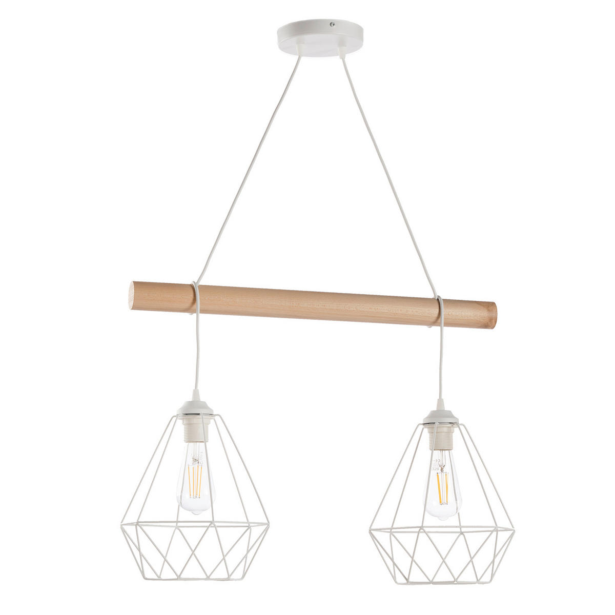 SVJETILJKA VISEĆA    60/24/90 cm    5016 BALDO  - svijetlo smeđa/bijela visoki sjaj, Natur, drvo/metal (60/24/90cm)