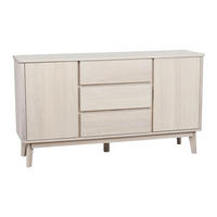 SIDEBOARD  152/84/42 cm 3 låda(or)  - ek Bianco, Design, trä (152/84/42cm) - Rowico