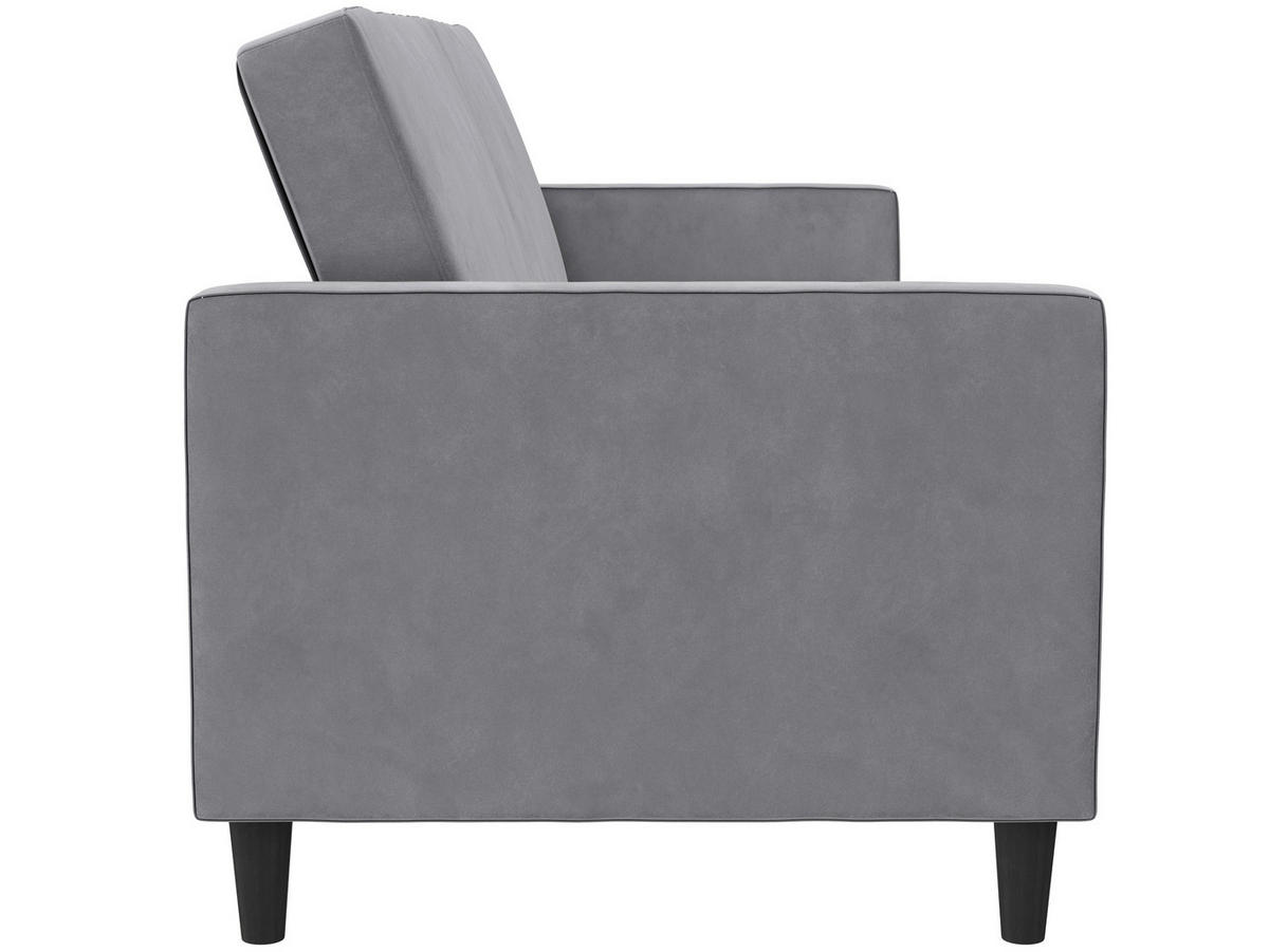 SCHLAFSOFA Velours Grau  - Schwarz/Grau, Basics, Kunststoff/Textil (207/86/86cm) - Livetastic