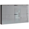SCHUHSCHRANK Graphitfarben, Grau  - Schwarz/Graphitfarben, Design, Glas/Holzwerkstoff (140/85/19cm)