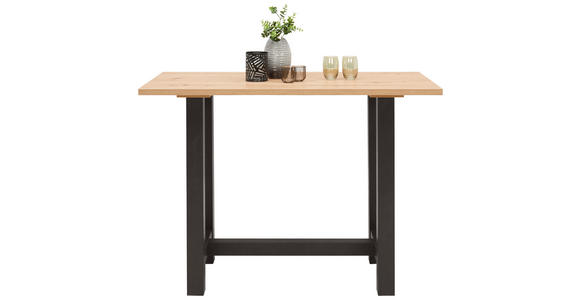 BARTISCH in Holzwerkstoff 120/70/105 cm - Eichefarben/Schwarz, KONVENTIONELL, Holzwerkstoff (120/70/105cm) - Carryhome