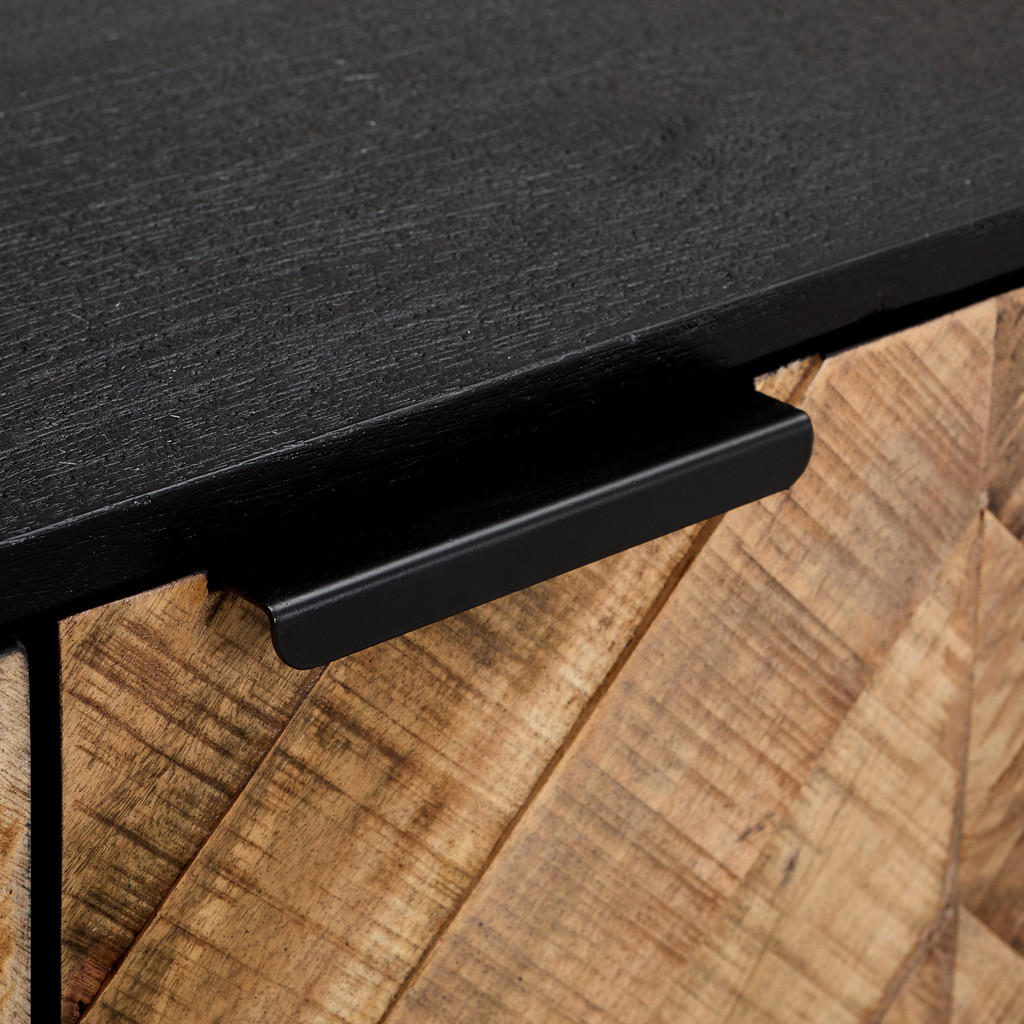 Thumbnail - Mid.you Kommode, Schwarz, Akazie, Metall, Akazie, massiv, 2 Fächer, 90x90x40 cm, Wohnzimmer, Kommoden & Sideboards, Komm...