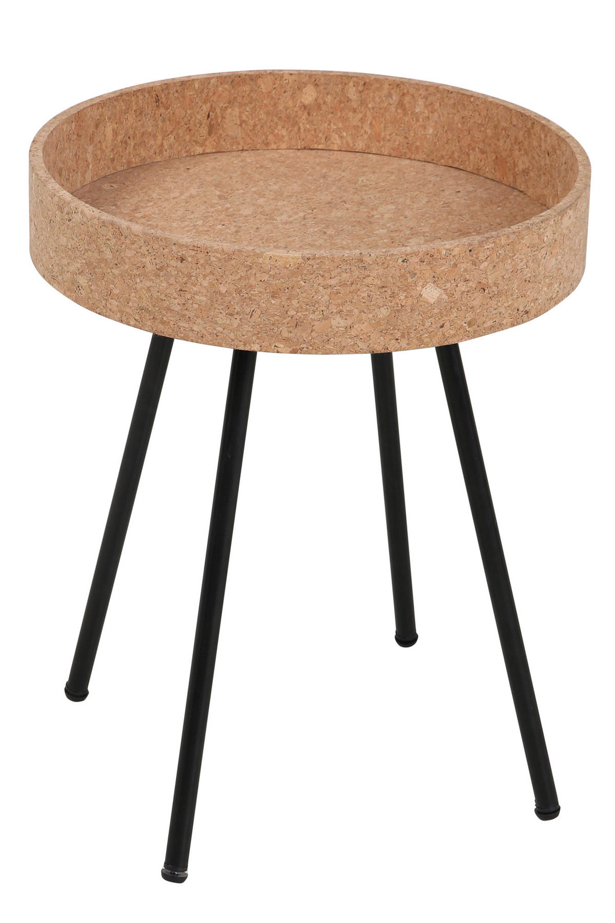 BEISTELLTISCHSET Kork rund Naturfarben, Schwarz  - Schwarz/Naturfarben, Design, Holz/Holzwerkstoff (45-38/45-38/50-45cm) - Livetastic
