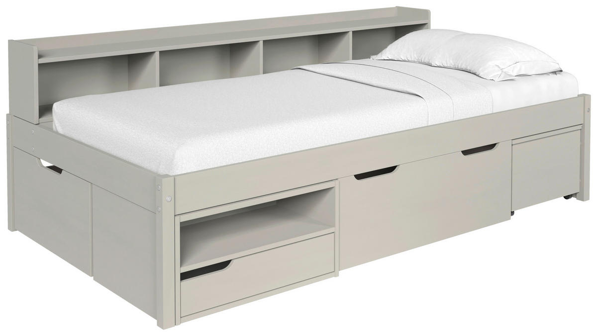 STAURAUMBETT 90/200 cm  in Taupe  - Taupe/Naturfarben, MODERN, Holz/Holzwerkstoff (90/200cm) - MID.YOU