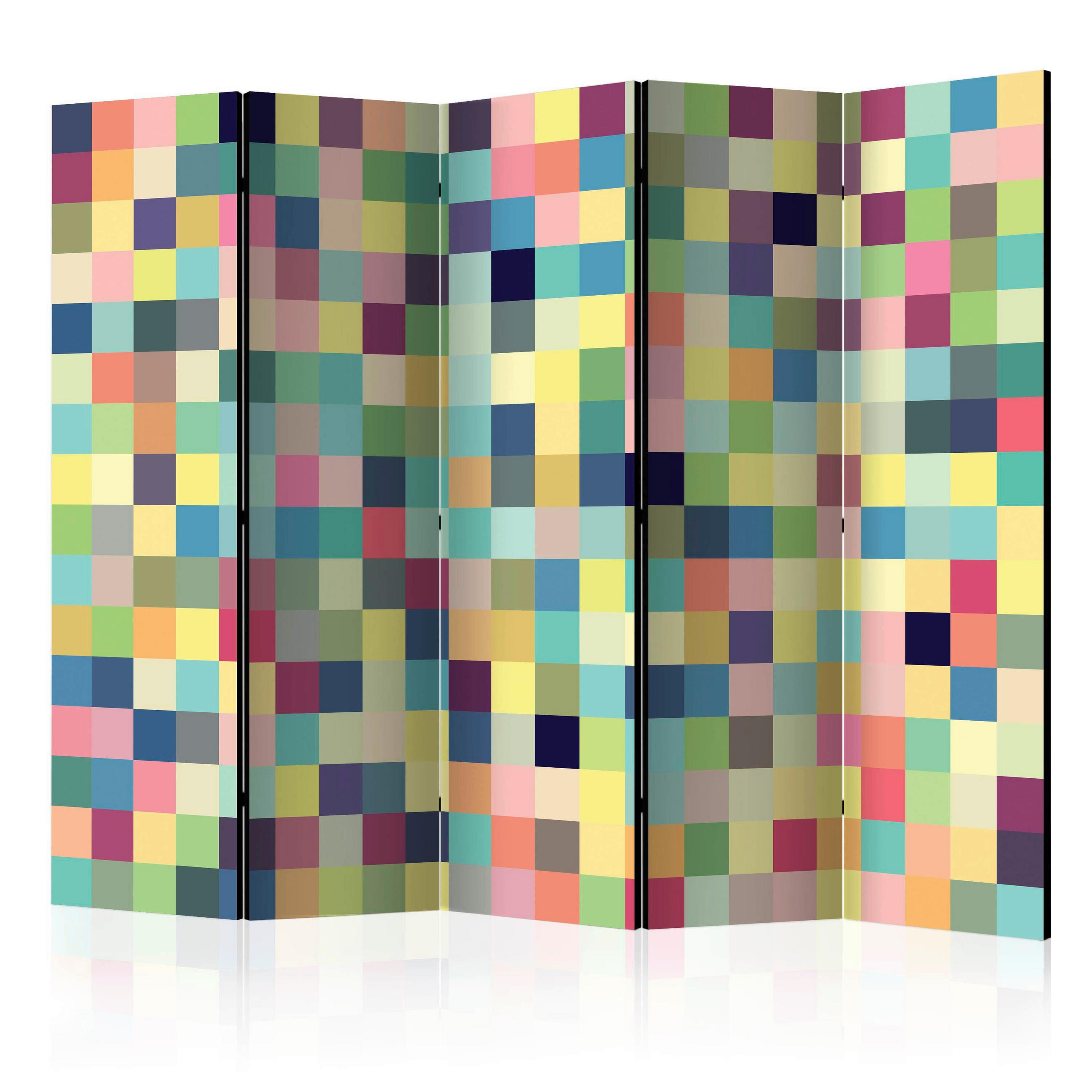 SKÄRMVÄGG  i trä, textil  multicolor  - multicolor, Basics, trä/textil (225/172/3cm) - artgeist