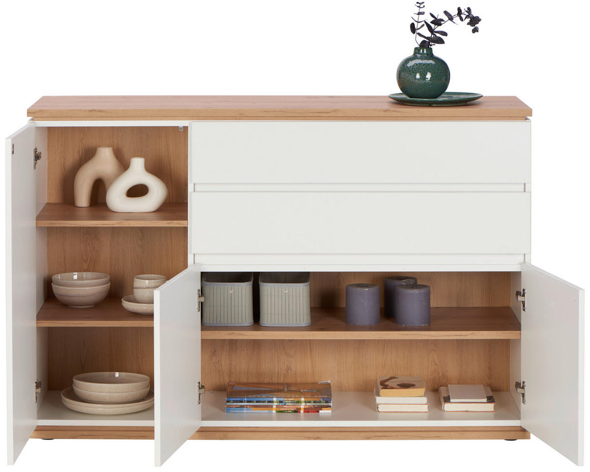 SIDEBOARD  in 139/93/42 cm  - Schwarz/Weiß, MODERN, Holzwerkstoff/Kunststoff (139/93/42cm) - Xora