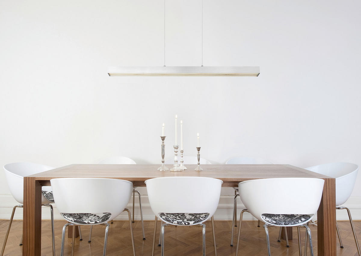 ZÁVĚSNÉ LED SVÍTIDLO, 95-150/7,5/80-150 cm - opál/barvy hliníku, Design, kov/plast (95-150/7,5/80-150cm) - Globo