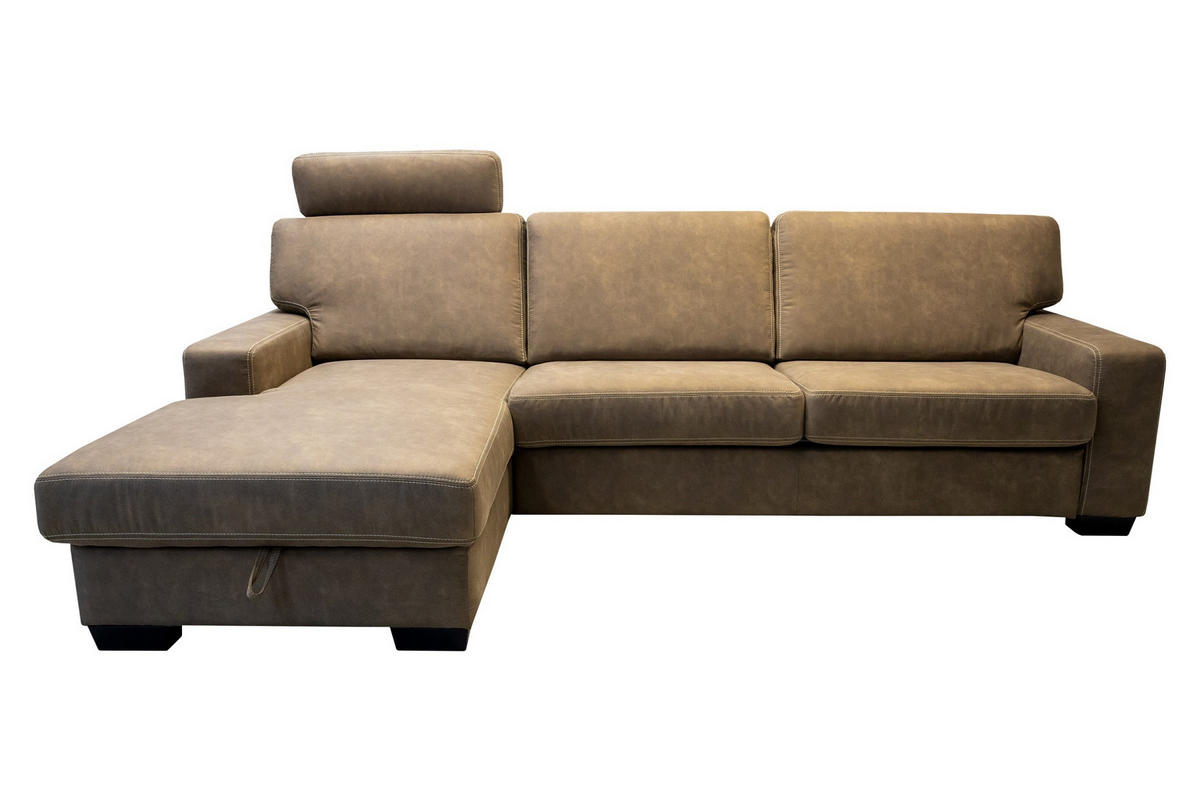 SAROKKANAPÉ textil taupe  - bézs/taupe, Basics, textil/fa (175/91/277cm) - Andante