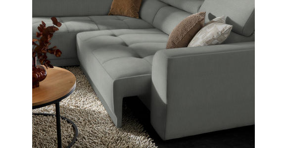 ECKSOFA in Feincord Grau 205/284 cm - Schwarz/Grau, Design, Kunststoff/Textil (205/284cm) - Xora