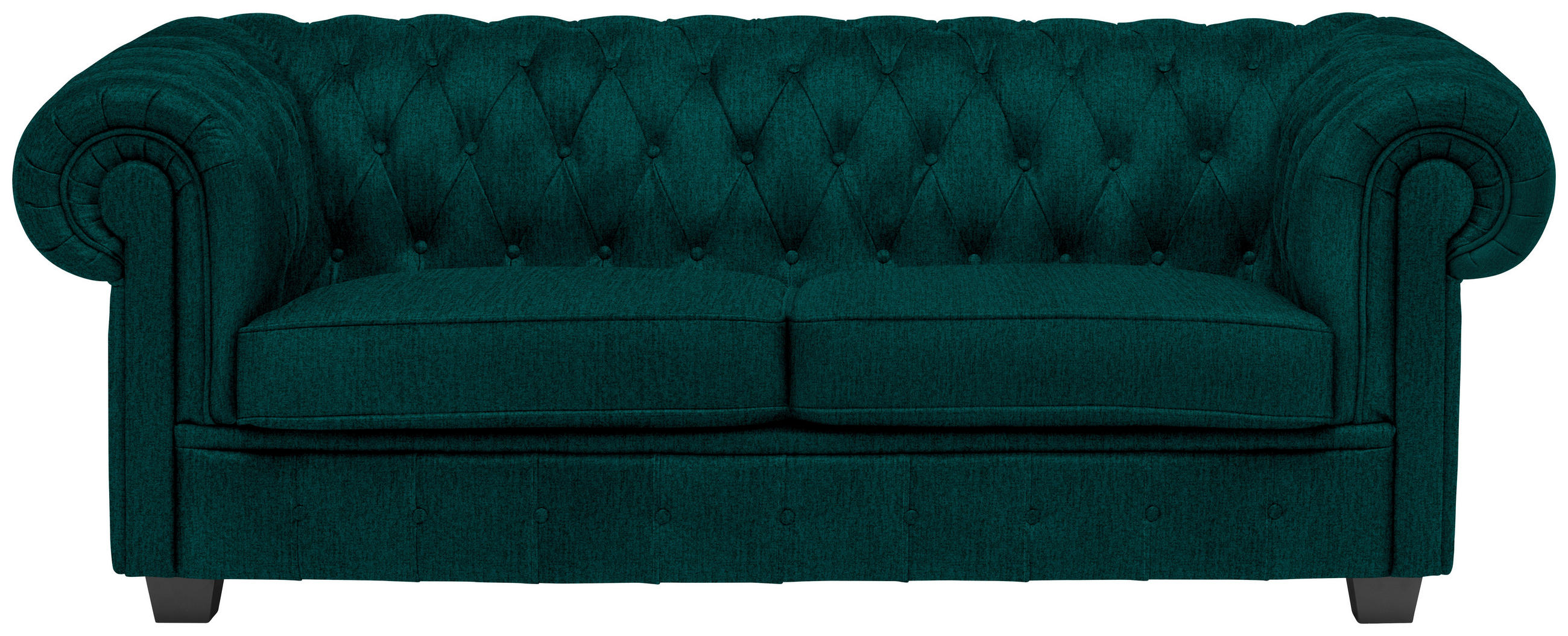 CHESTERFIELD-SOFA in Webstoff Waldgrün  - Waldgrün/Wengefarben, Lifestyle, Holz/Textil (206/76,5/96cm) - Landscape