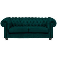CHESTERFIELD-SOFA in Webstoff Waldgrün  - Waldgrün/Wengefarben, Lifestyle, Holz/Textil (206/76,5/96cm) - Landscape