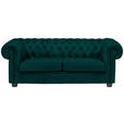 CHESTERFIELD-SOFA Webstoff Waldgrün  - Waldgrün/Wengefarben, LIFESTYLE, Holz/Textil (206/76,5/96cm) - Landscape