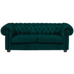 CHESTERFIELD-SOFA in Webstoff Waldgrün  - Waldgrün/Wengefarben, LIFESTYLE, Holz/Textil (206/76,5/96cm) - Landscape