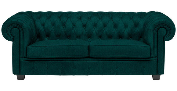 CHESTERFIELD-SOFA Webstoff Waldgrün  - Waldgrün/Wengefarben, LIFESTYLE, Holz/Textil (206/76,5/96cm) - Landscape