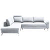 ECKSOFA in Echtleder Weiss  - Chromfarben/Weiss, Design, Leder/Metall (200/281cm) - Pure Home Lifestyle