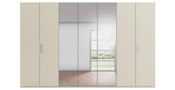 DREHTÜRENSCHRANK 350/223/61 cm,  in Champagner, 7-türig  - Champagner, Basics, Glas/Holzwerkstoff (350/223/61cm) - Novel