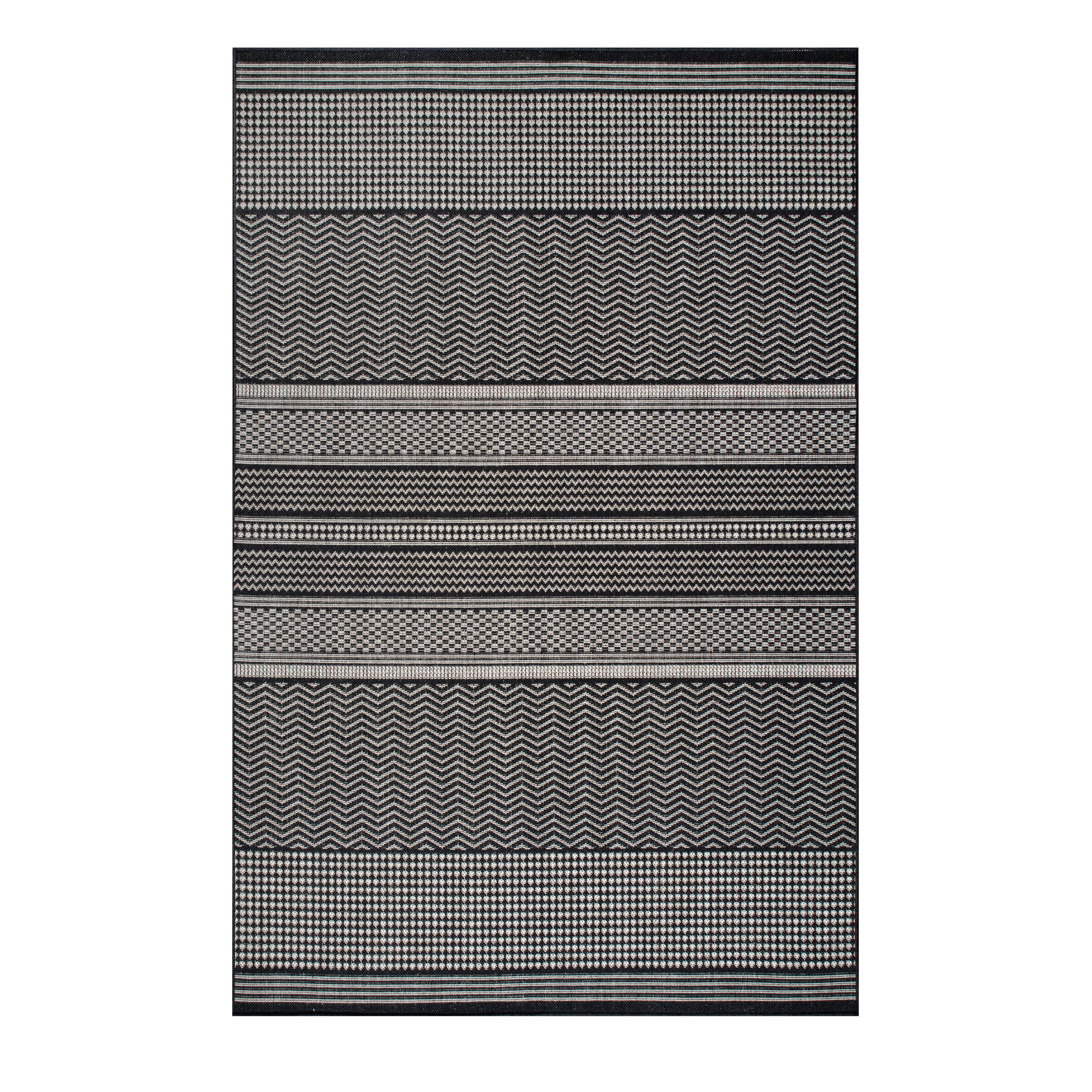 OUTDOORTEPPICH 120/170 cm Grau, Schwarz  - Schwarz/Grau, Design, Kunststoff (120/170cm) - Novel