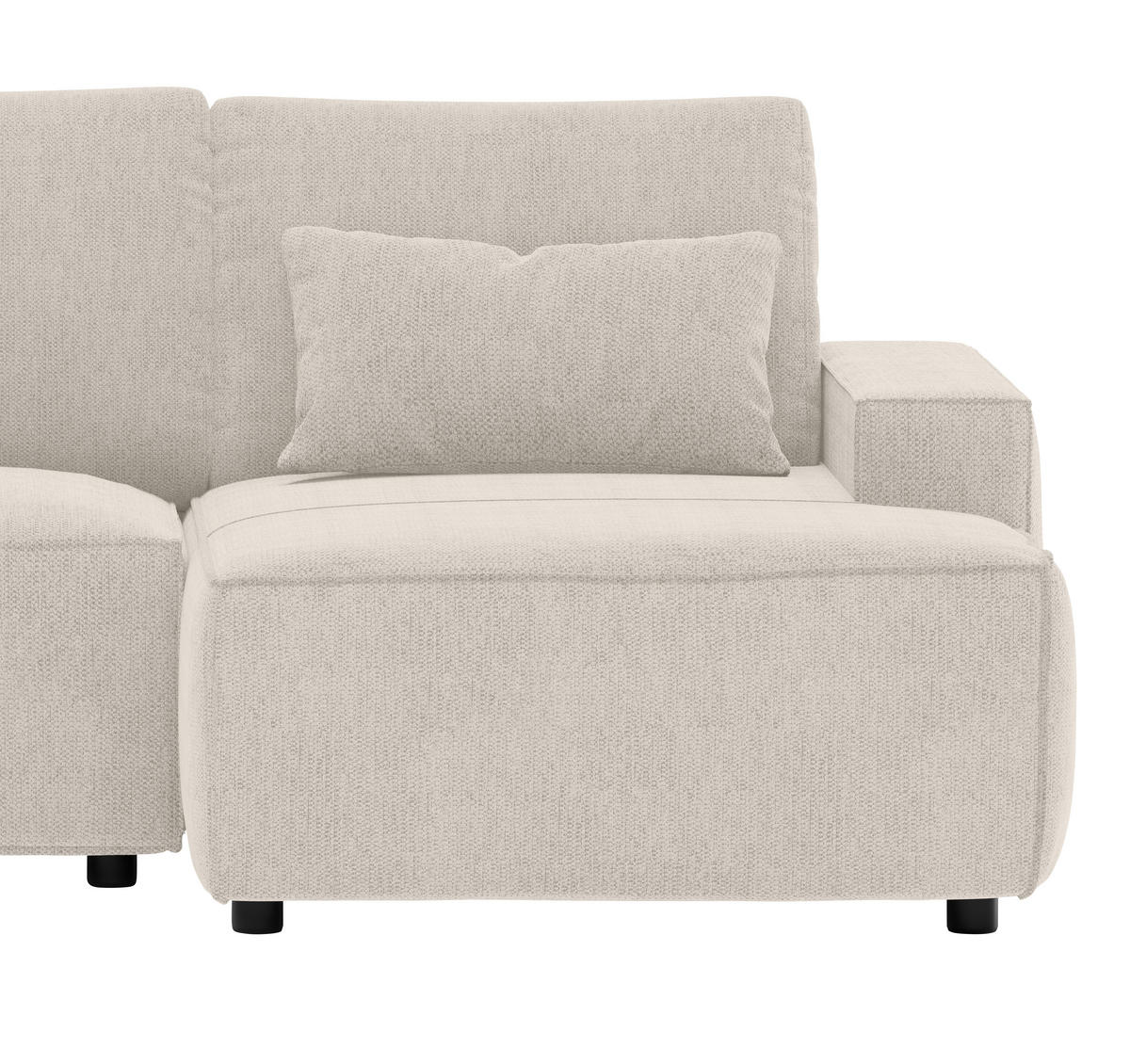 ECKSCHLAFSOFA in Chenille Beige  - Beige/Schwarz, Modern, Kunststoff/Textil (247/154cm) - Livetastic