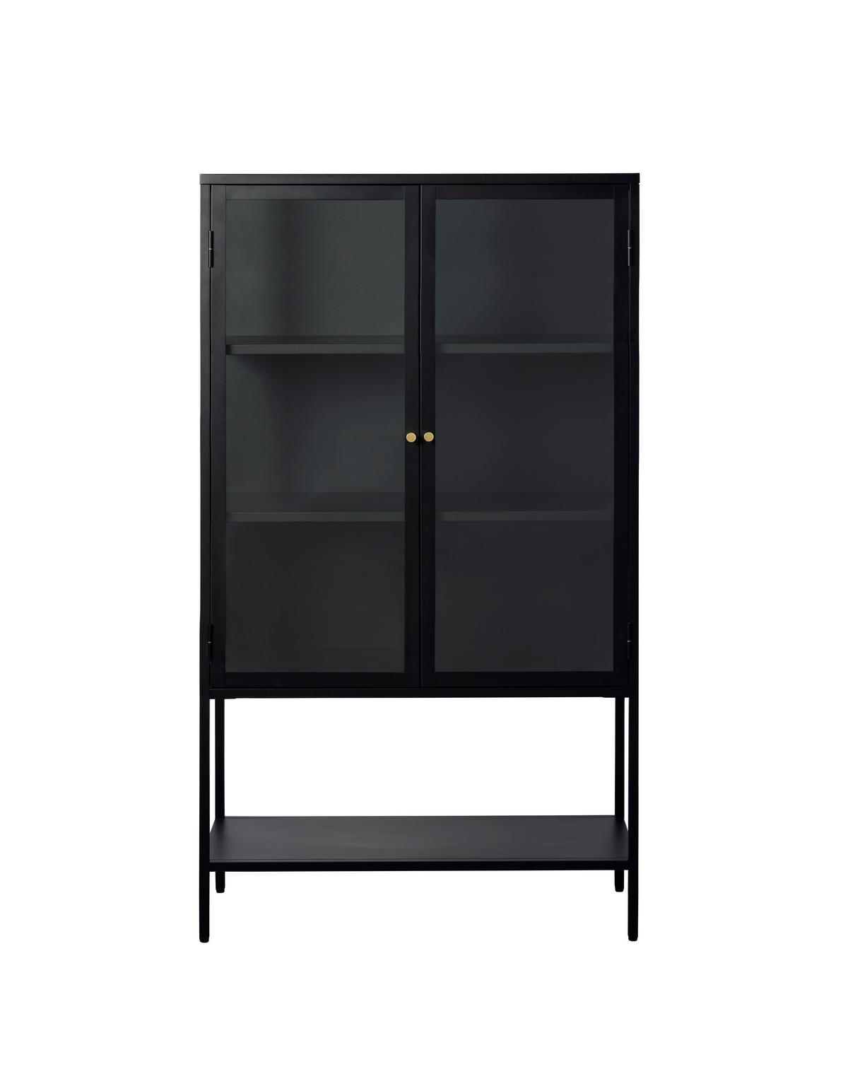 HÖG BYRÅ svart  90/160/40 cm  - svart/guldfärgad, Trend, metall/glas (90/160/40cm) - Xora