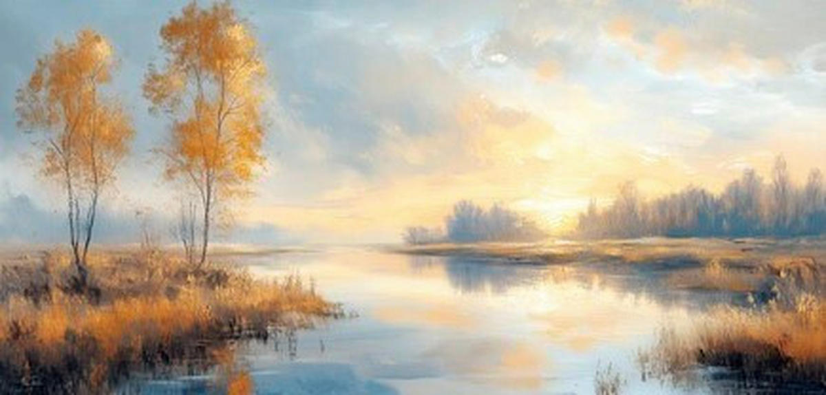 LEINWANDBILD Landschaft & Natur 115/55 cm  - Multicolor, Natur, Holz/Papier (115/55cm) - Euroart